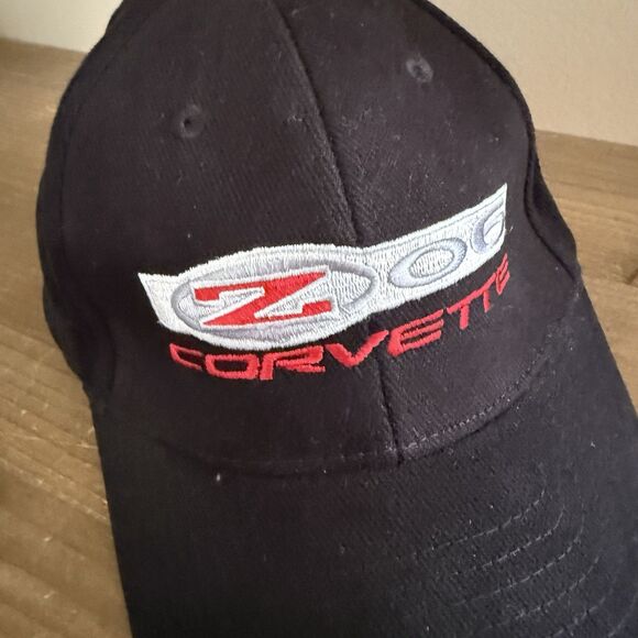 Chevy Corvette Z06 Hat Embroidered Cap, Black Adjustable - Picture 1 of 5